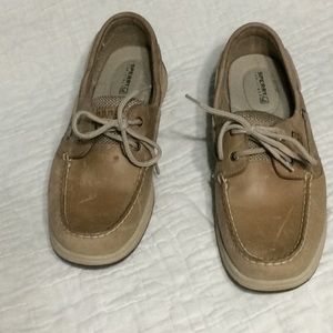 Sperry leather top sliders women’s size 9w.  B57